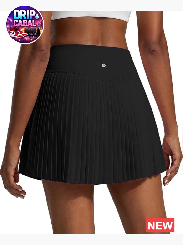 15" High Waist Pleated Tennis Skort With Shorts And Pockets
